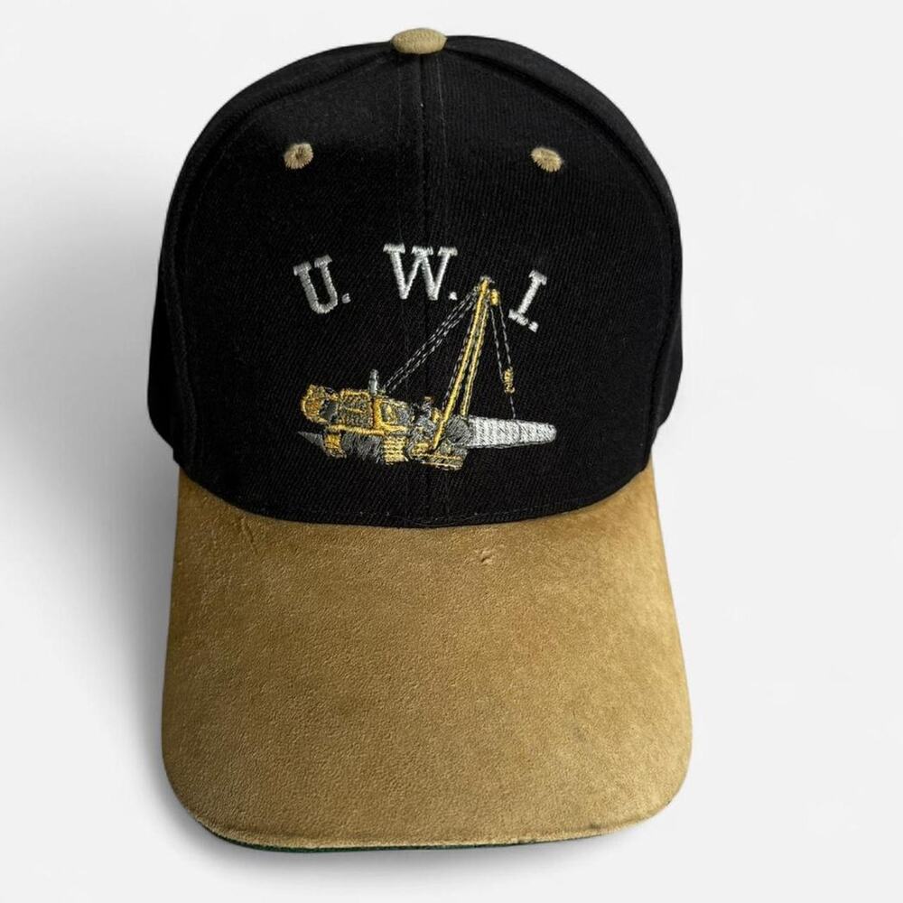 Vintage black and tan U.W.I. cap